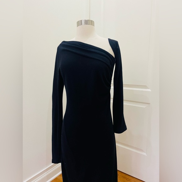 Donna Karan Elegant Black Off-Shoulder Dress - Picture 2 of 10